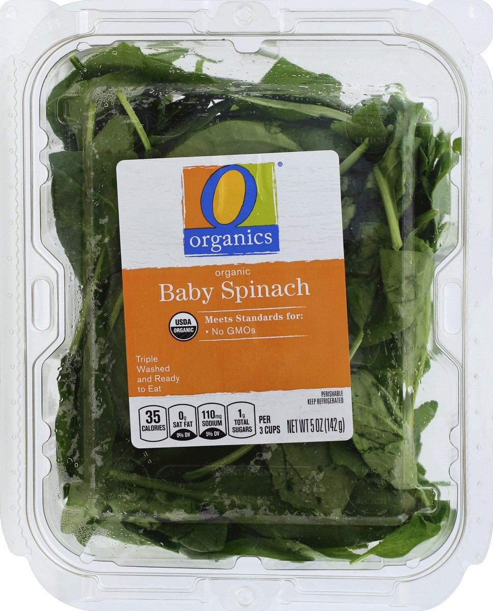 slide 3 of 4, O Organics Organic Baby Spinach, 5 oz