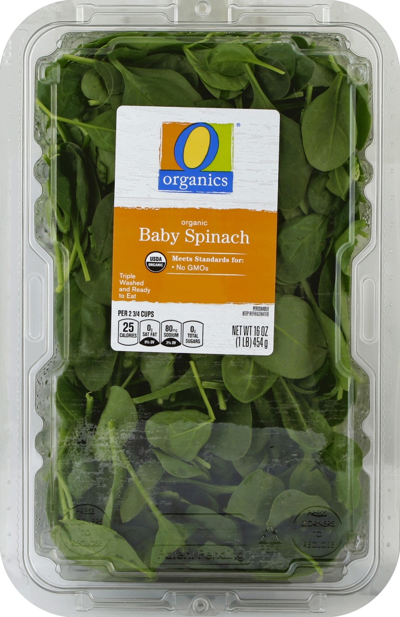 slide 3 of 4, O Orgnc Salad Baby Spinach, 