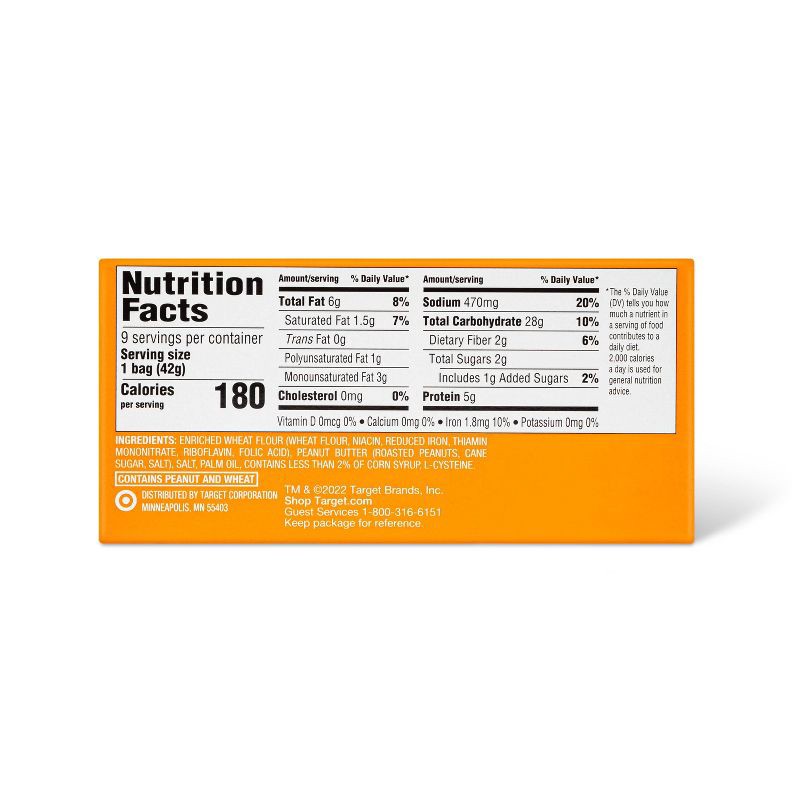 slide 2 of 5, Mini Peanut Butter Filled Pretzels Multipack - 9ct - Good & Gather™, 9 ct