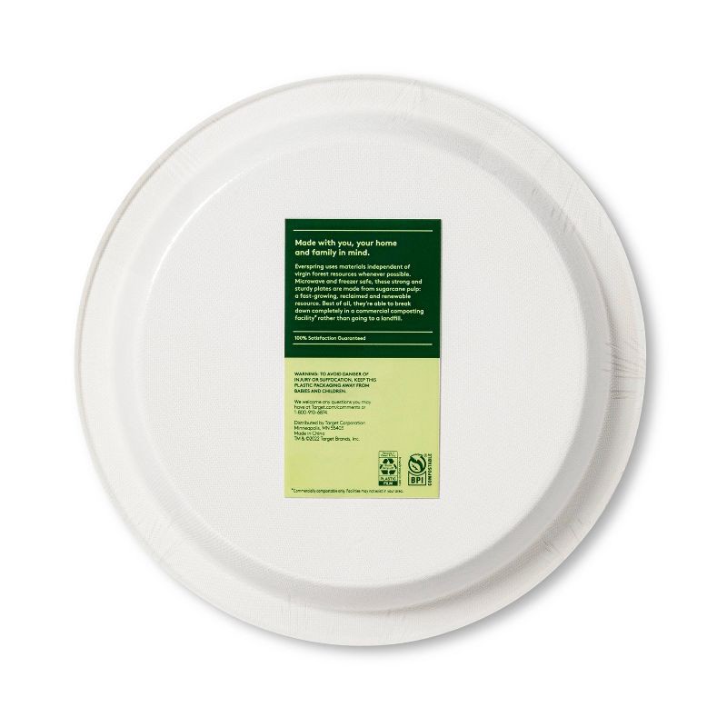 slide 3 of 3, Disposable Plate 10" - White - 20ct - Everspring™, 20 ct