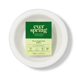 Disposable Bowl - White - 16oz/20ct - Everspring™