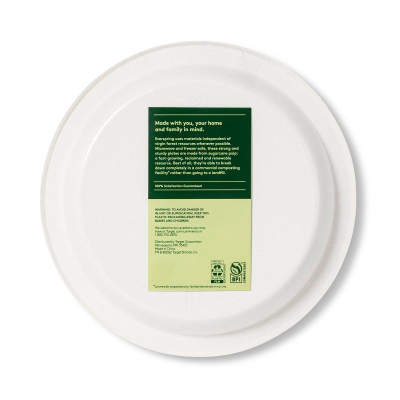 slide 3 of 3, Disposable Plate 8.5" - White - 20ct - Everspring™, 20 ct
