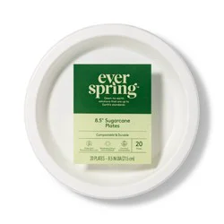 Disposable Plate 8.5" - White - 20ct - Everspring™