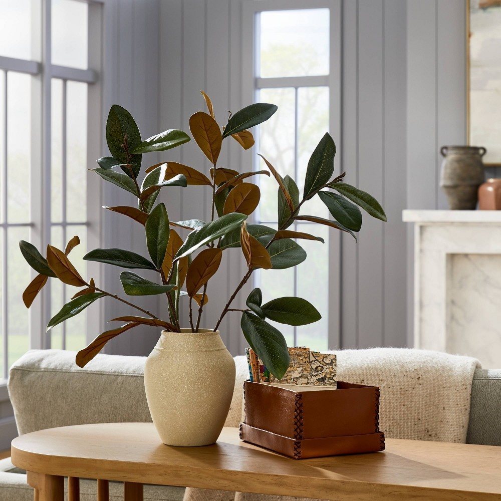 slide 2 of 4, Threshold designed w/Studio McGee Large Magnolia Leaf Potted - Threshold designed with Studio McGee, 1 ct