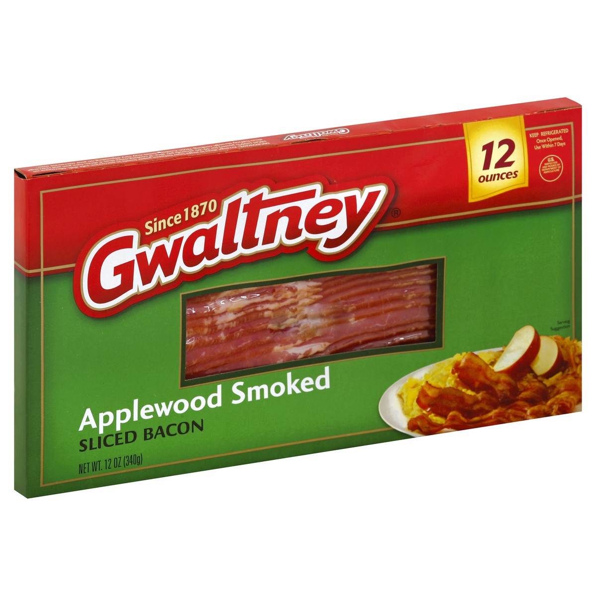 slide 5 of 5, Gwaltney Bacon 12 oz, 12 oz