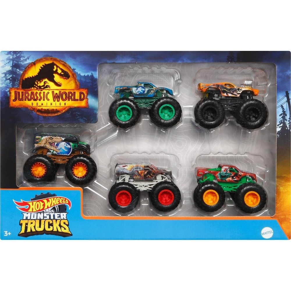 slide 6 of 6, Hot Wheels Monster Truck Jurassic World: Dominion Vehicle -5pk, 5 ct