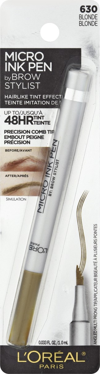 slide 1 of 11, L'Oréal Brow Stylist Blonde 630 Micro Ink Pen 0.033 oz, 0.03 oz