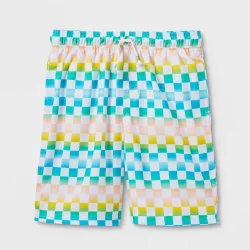 Boys' Checkered Swim Shorts - art class M