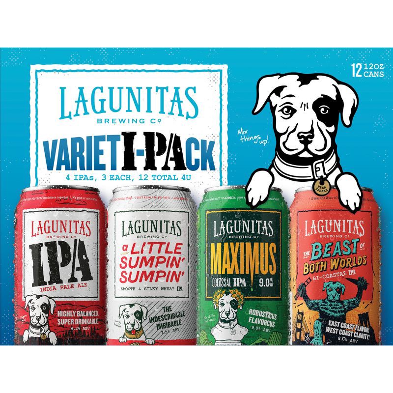 slide 1 of 3, Lagunitas Variety Pack - 12pk/12 fl oz Cans, 12 ct; 12 fl oz