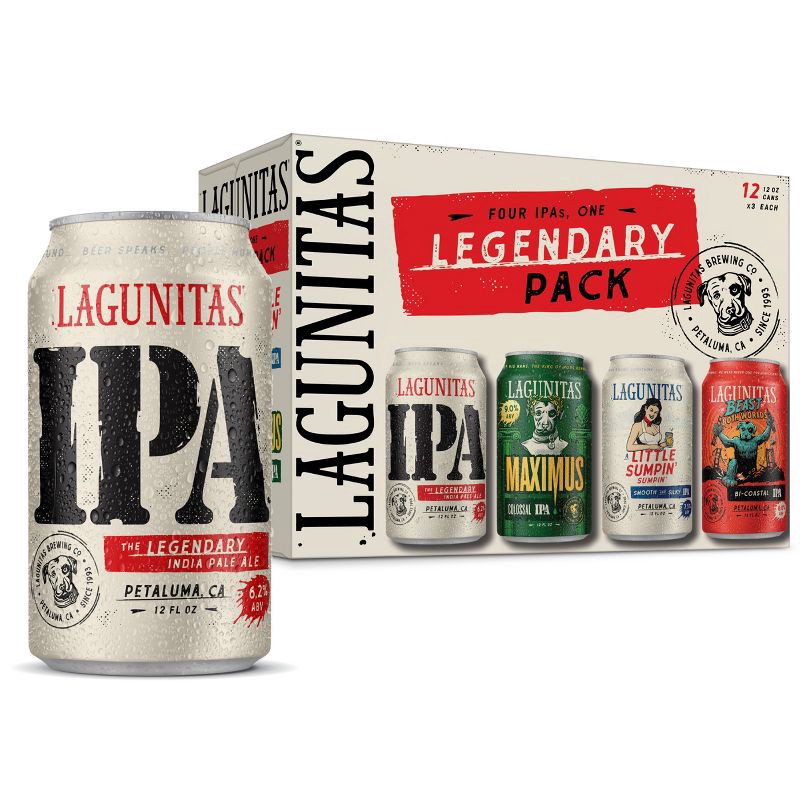 slide 1 of 5, Lagunitas IPA Beer Variety Pack - 12pk/12 fl oz Cans, 12 ct; 12 fl oz