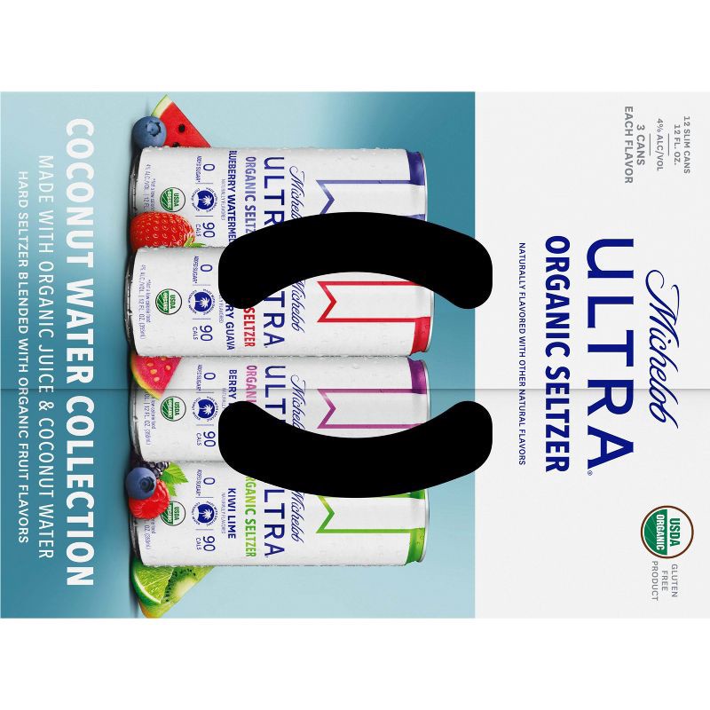slide 8 of 10, Michelob Ultra Organic Seltzer Variety Pack #3 - 12pk/12 fl oz Cans, 3 x 12 ct, 12 fl oz