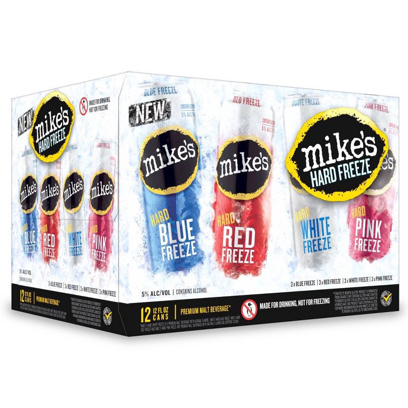 slide 1 of 4, Mike's Hard Lemonade Mike's Hard Freeze Variety Pack - 12pk/12 fl oz Can, 12 ct; 12 fl oz