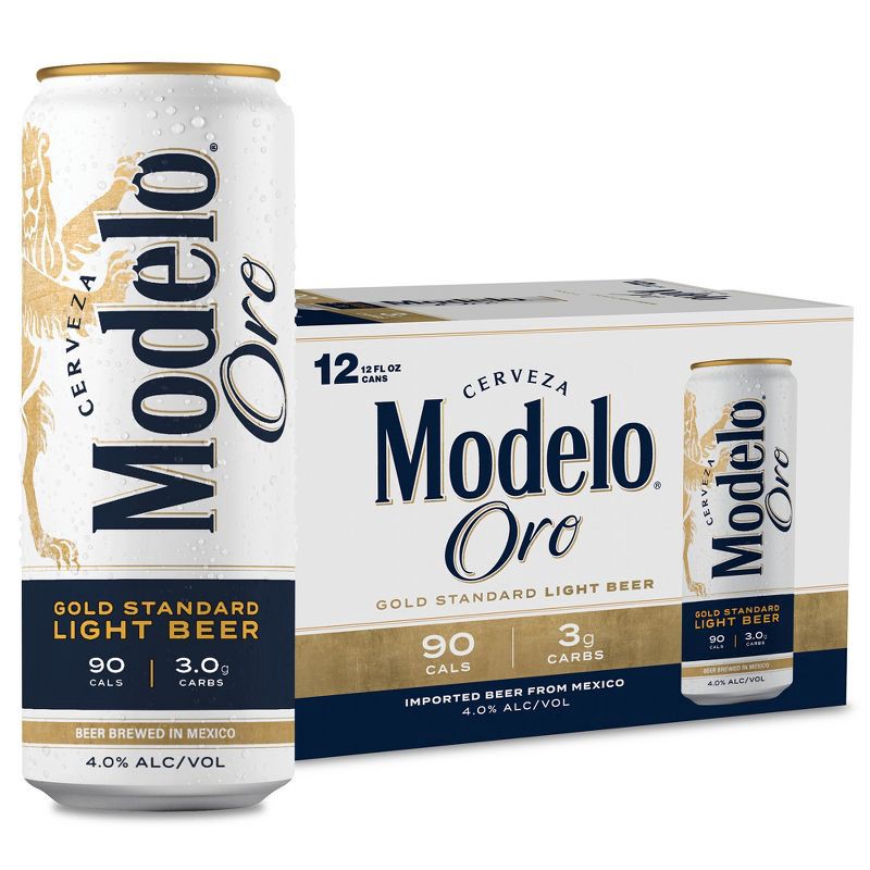 slide 1 of 10, Modelo Especial Modelo Oro Lager Light Beer - 12pk/12 fl oz Cans, 12 ct; 12 fl oz