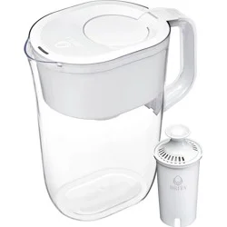 Brita Water Filter 10-Cup Tahoe Water Pitcher Dispenser - White: Easy-Fill Lid, Electronic Indicator