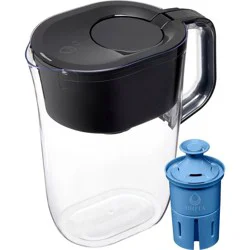 Brita Water Filter 10-Cup Tahoe Water Pitcher Dispenser with Elite Water Filter - Black: Filters Odors, Lead, Mercury