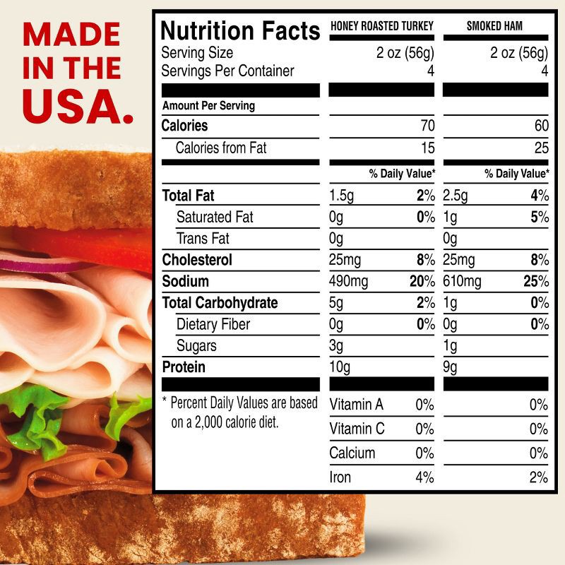 slide 6 of 7, Hillshire Farm Ultra Thin Honey Roasted Turkey Breast & Smoked Ham Variety Pack - 16oz, 16 oz