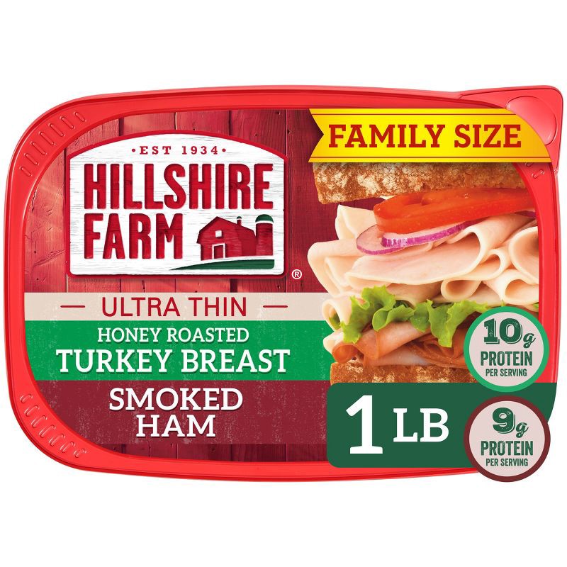 slide 1 of 7, Hillshire Farm Ultra Thin Honey Roasted Turkey Breast & Smoked Ham Variety Pack - 16oz, 16 oz