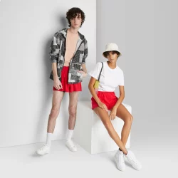 High-Rise Pull-On Shorts - Wild Fable Red L