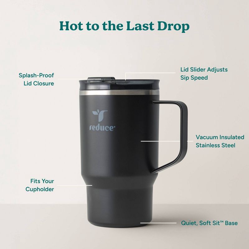 slide 4 of 6, Reduce 18oz Hot1 Insulated Stainless Steel Travel Mug with Steam Release Lid - Black, 18 oz