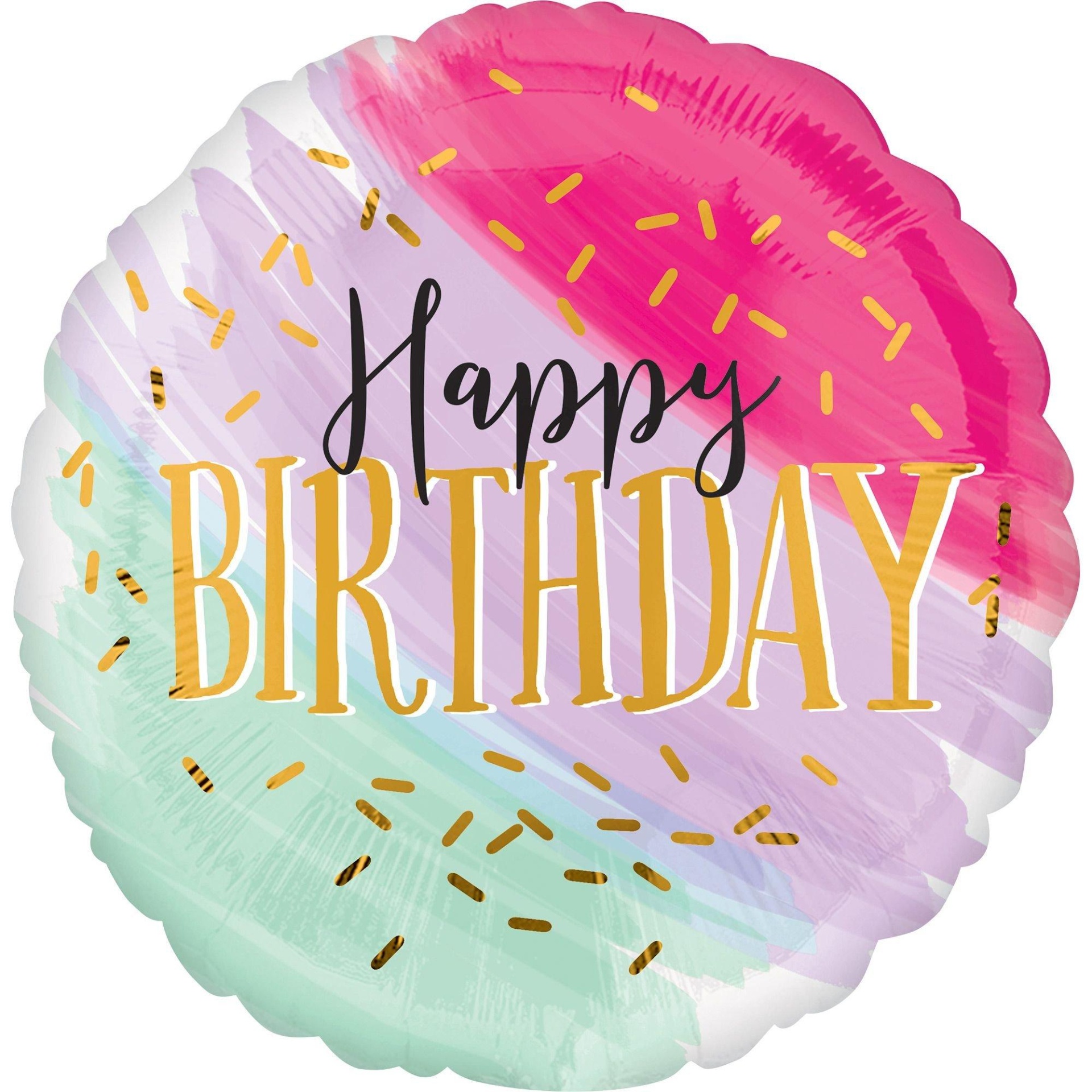 slide 1 of 1, Party City Giant Watercolor Pastel Birthday (Uninflated) Balloon, 1 ct