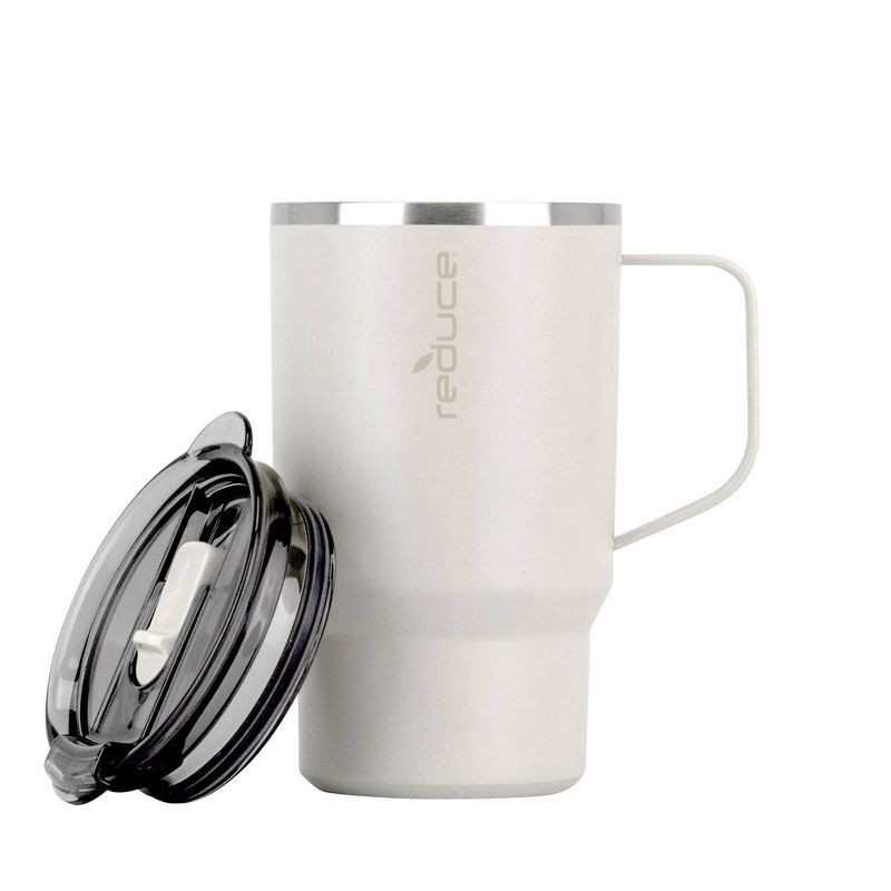 slide 3 of 8, Reduce 18oz Hot1 Insulated Stainless Steel Travel Mug with Steam Release Lid - Linen: BPA-Free, Dishwasher-Safe, Vacuum-Insulated, 18 oz