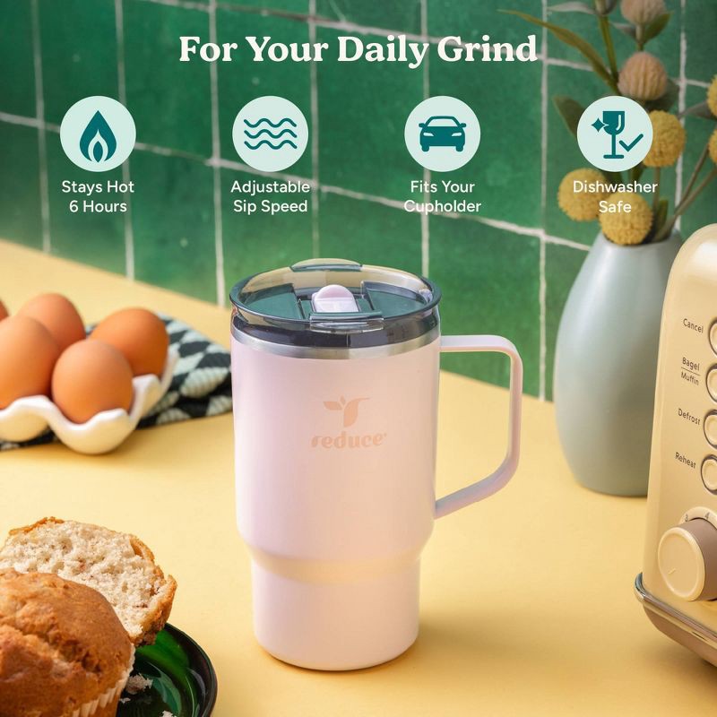 slide 3 of 6, Reduce 18oz Hot1 Insulated Stainless Steel Travel Mug with Steam Release Lid - Linen, 18 oz