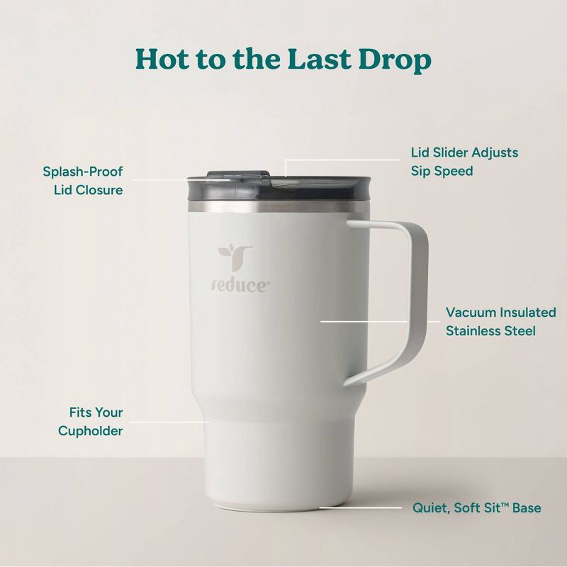 slide 4 of 6, Reduce 18oz Hot1 Insulated Stainless Steel Travel Mug with Steam Release Lid - Linen, 18 oz