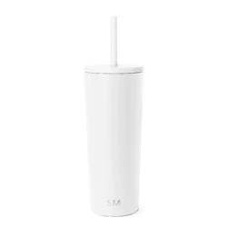 Simple Modern 24oz Classic Tumbler with Straw 2 Tone - Winter White: Insulated Stainless Steel Cup, Dishwasher-Safe