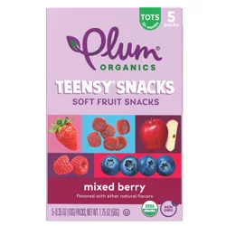 Plum Organics Teensy Snacks Mixed Berry Soft Fruit Snacks .35oz Pouch/5-Count Box