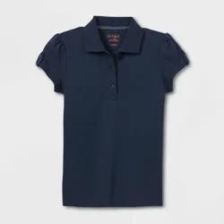 Girls' Short Sleeve Interlock Uniform Polo Shirt - Cat & Jack™ Blue XL: School Apparel, Cotton Blend, Machine Washable
