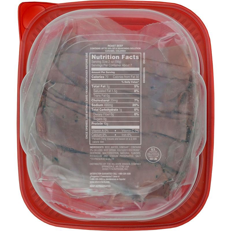 slide 6 of 8, Hillshire Farm Thin Sliced Roast Beef - 7oz, 7 oz