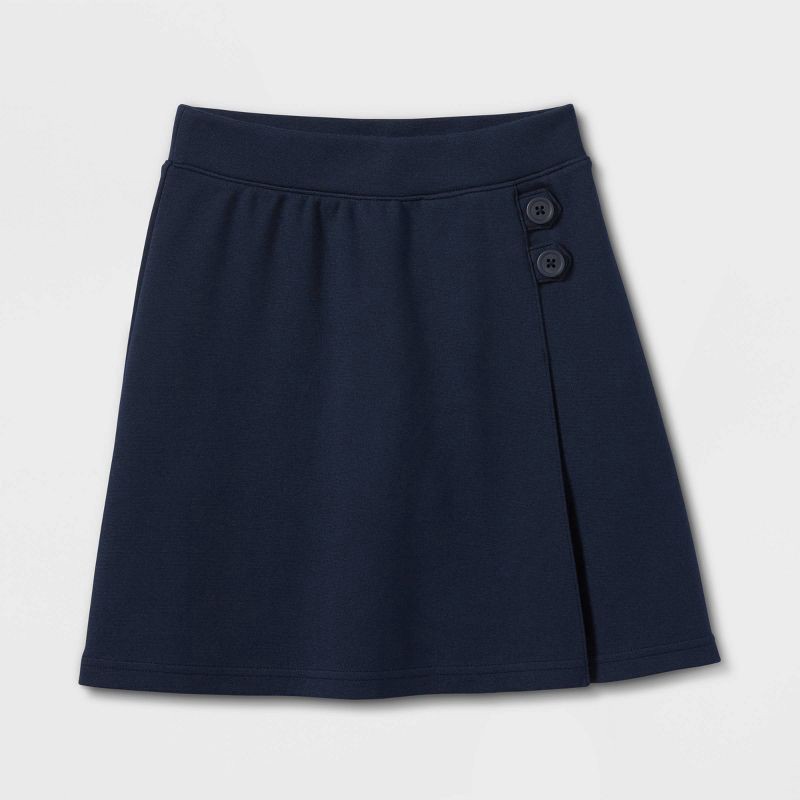slide 1 of 3, Girls' Pull-On Uniform Knit Skort - Cat & Jack™ Navy L, 1 ct