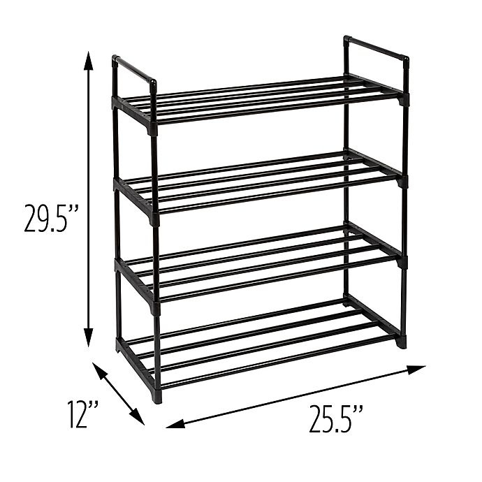 HoneyCanDo 4Tier Modular Shoe Rack Black 1 ct Shipt