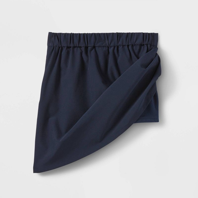 slide 2 of 3, Girls' Woven Performance Pleated Uniform Skort - Cat & Jack™ Blue L: Recycled Polyester, Spandex, Lightweight, Side Pocket, 1 ct