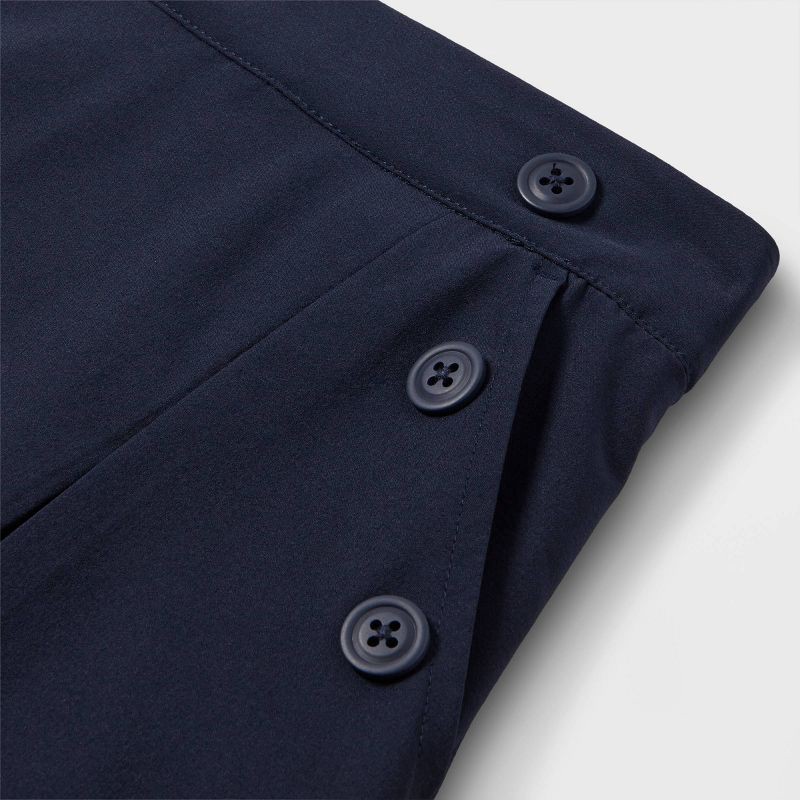 slide 3 of 3, Girls' Woven Performance Pleated Uniform Skort - Cat & Jack™ Blue L: Recycled Polyester, Spandex, Lightweight, Side Pocket, 1 ct