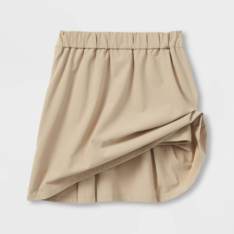 slide 2 of 3, Girls' Woven Performance Pleated Uniform Skort - Cat & Jack™ Khaki M, 1 ct