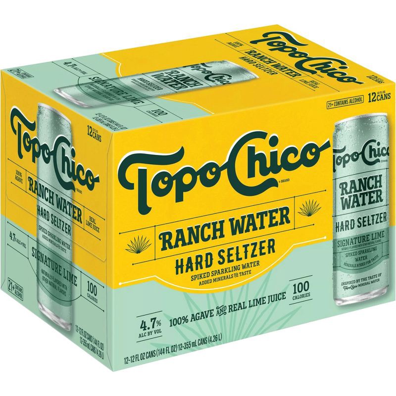 slide 1 of 9, Topo Chico Hard Seltzer Topo Chico Ranch Water Hard Seltzer - 12pk/12 fl oz Cans, 12 ct; 12 fl oz