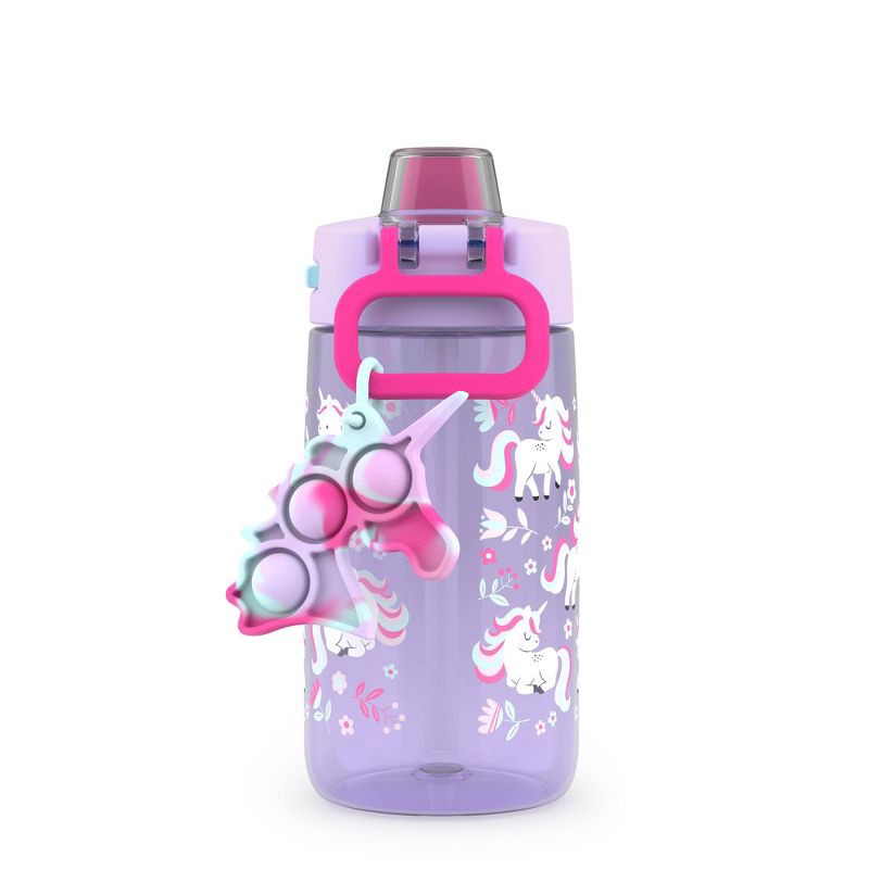 slide 3 of 4, Ello 14oz Plastic Colby Pop! Water Bottle Fidget Accessory Unicorn, 14 oz