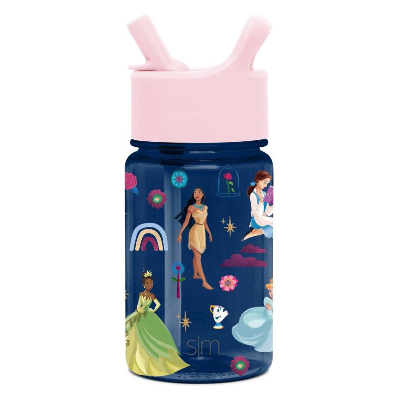 slide 1 of 3, Disney Princesses 12oz Plastic Tritan Summit Kids Water Bottle with Straw - Simple Modern: BPA-Free Toddler Straw Cup, 12 oz