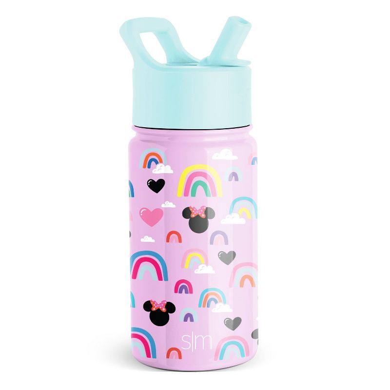 slide 1 of 4, Disney Minnie Mouse 14oz Stainless Steel Summit Kids Water Bottle with Straw - Simple Modern: Toddler Portable Drinkware, 14 oz