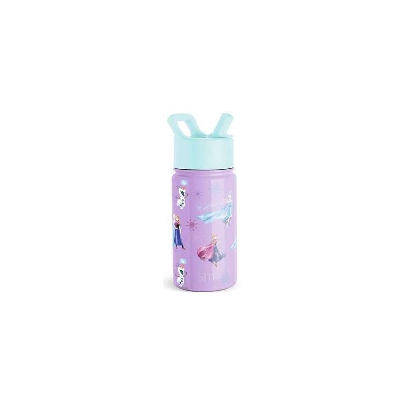 slide 1 of 4, Disney Frozen 14oz Stainless Steel Summit Kids Water Bottle with Straw - Simple Modern, 14 oz