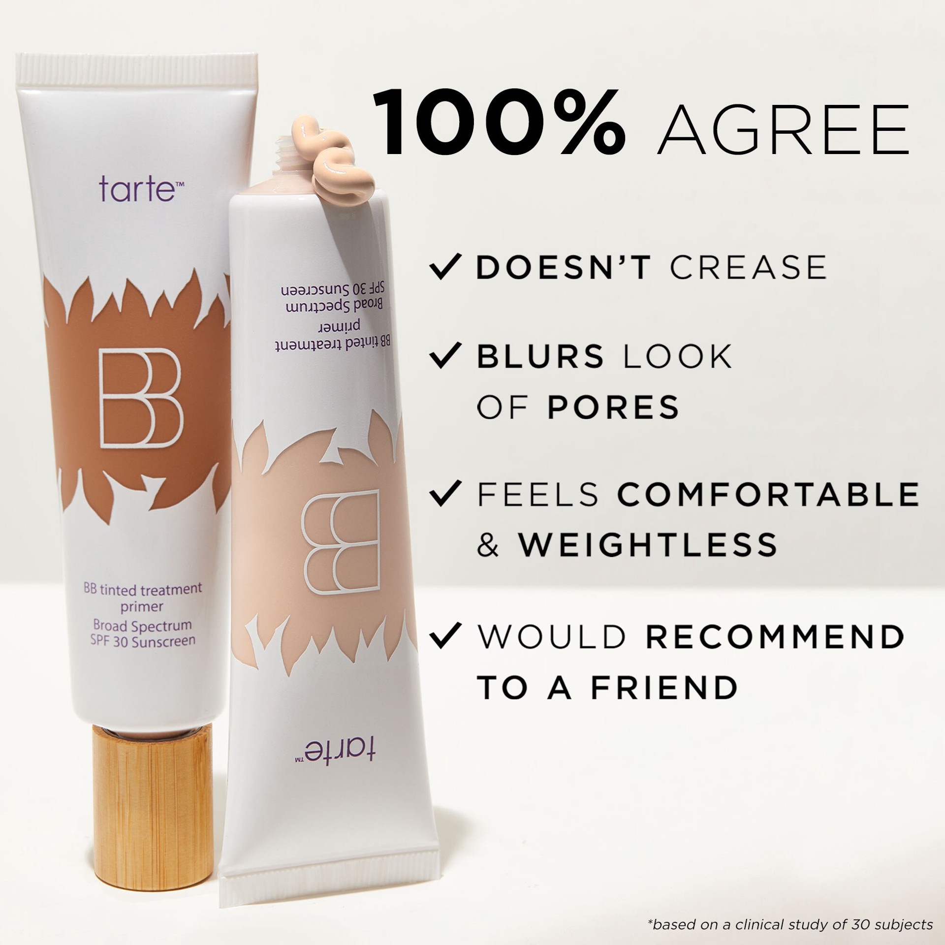 slide 4 of 5, tarte BB blur tinted moisturizer Broad Spectrum SPF 30 Sunscreen Fair, 1 oz