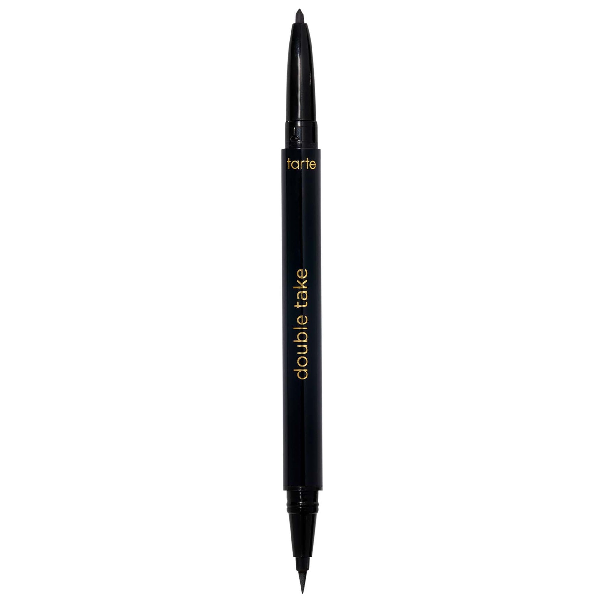 slide 1 of 6, tarte Double Take Eyeliner Black, pencil 0.004 oz x liquid 0.017 oz/ pencil 0.11 gram x liquid 0.50 ml