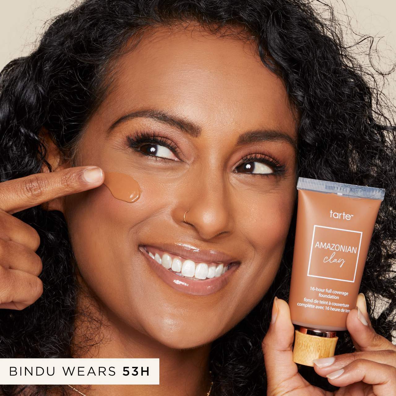 slide 3 of 8, tarte Amazonian clay 16-hour full coverage soft matte foundation 42N Tan Neutral,