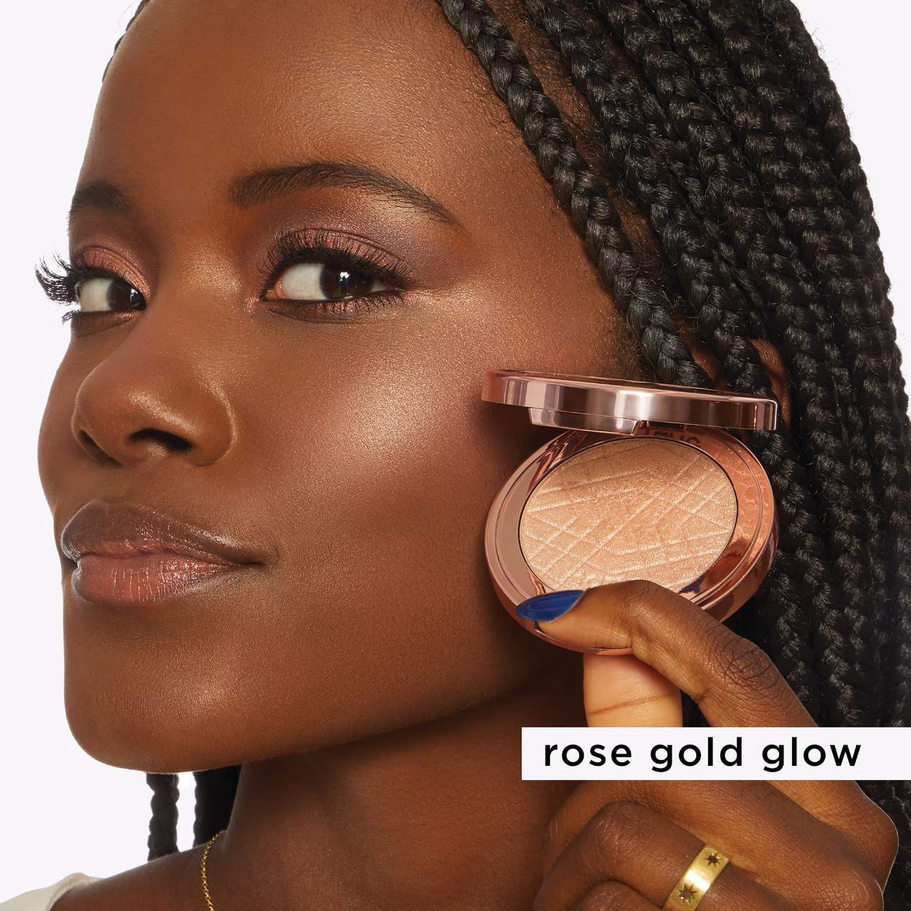 slide 4 of 6, tarte shimmering light powder highlighter Champagne Glow, 