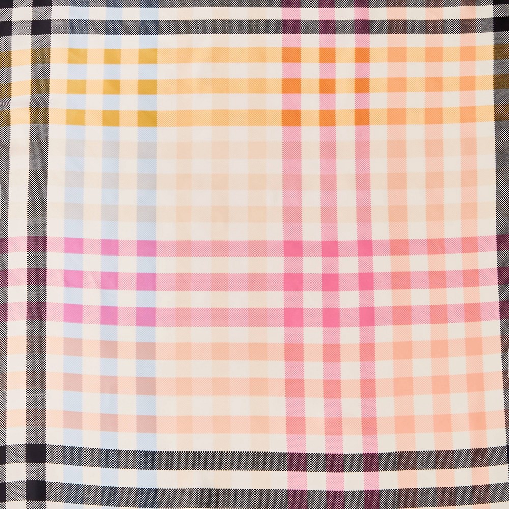 slide 3 of 3, Women's Plaid Scarf - A New Day Cream/Black/Pink, 1 ct