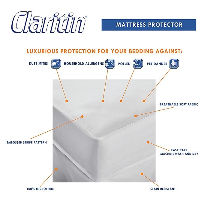 slide 2 of 2, Claritin Ultimate Allergen Barrier Embossed Full Mattress Protector, 1 ct