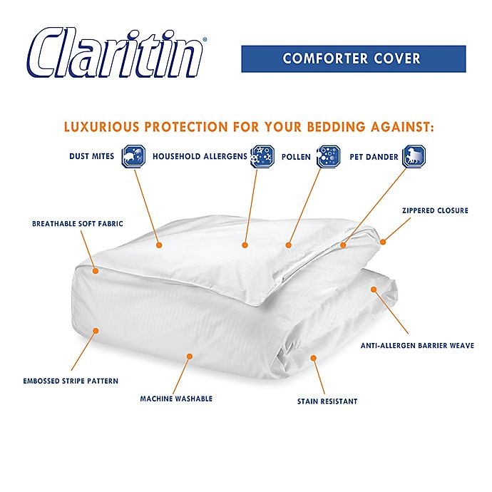 slide 2 of 2, Claritin Ultimate Allergen Barrier Embossed King Comforter Cover, 1 ct