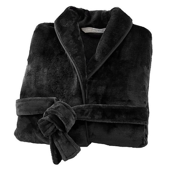 slide 1 of 1, Brookstone n-a-p Small/Medium Bathrobe - Black, 1 ct