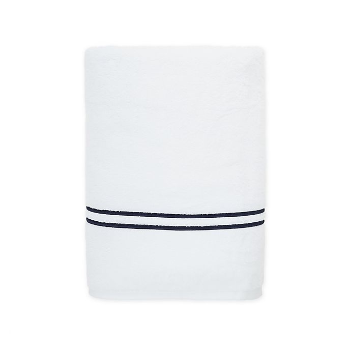 slide 1 of 1, Wamsutta Egyptian Cotton Striped Bath Towel - Black Iris, 1 ct